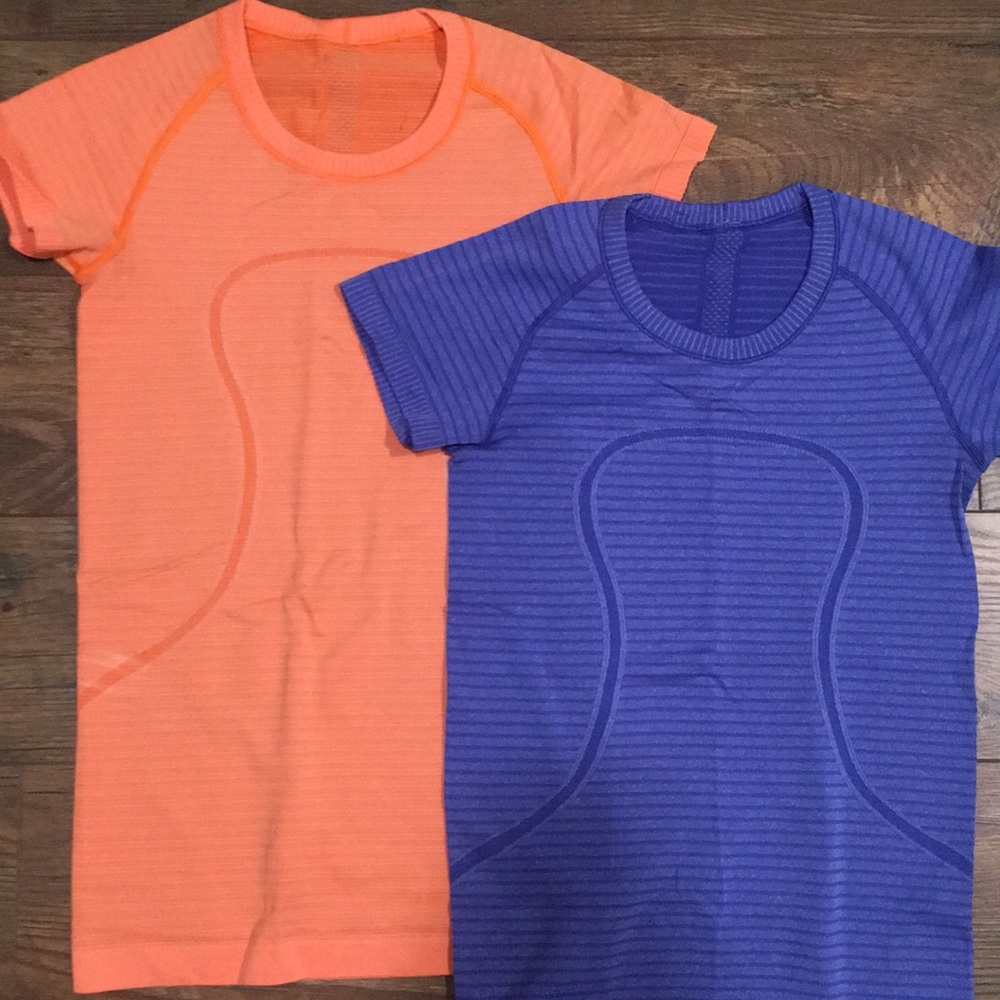 TWO LULULEMON SWIFTLY TECH TOPS